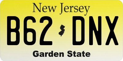 NJ license plate B62DNX