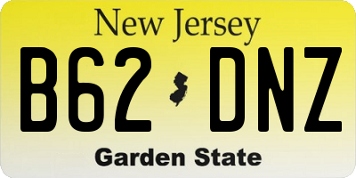 NJ license plate B62DNZ