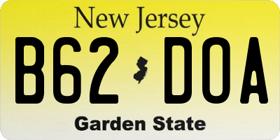 NJ license plate B62DOA