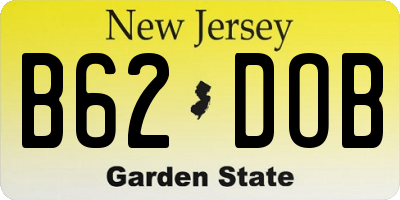NJ license plate B62DOB