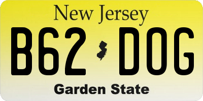 NJ license plate B62DOG