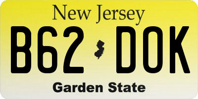 NJ license plate B62DOK