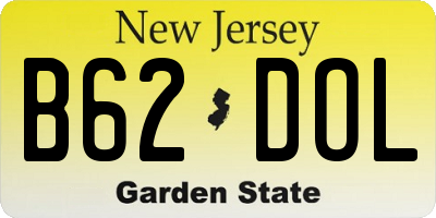 NJ license plate B62DOL