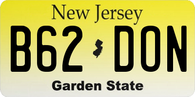 NJ license plate B62DON