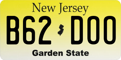 NJ license plate B62DOO