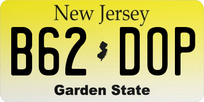 NJ license plate B62DOP