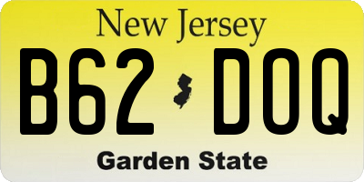 NJ license plate B62DOQ