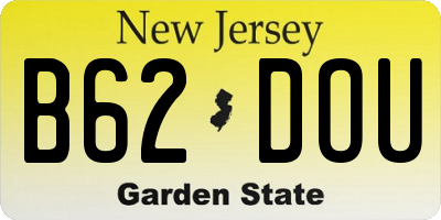 NJ license plate B62DOU