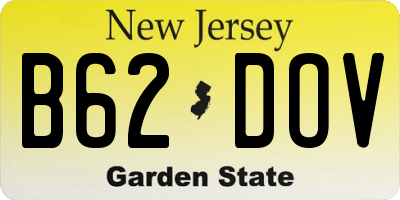 NJ license plate B62DOV