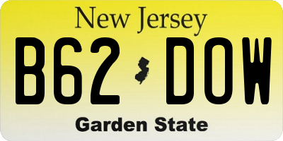 NJ license plate B62DOW