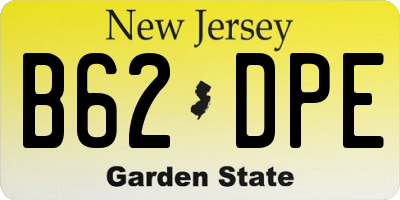 NJ license plate B62DPE