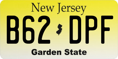 NJ license plate B62DPF