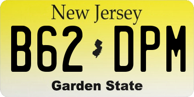 NJ license plate B62DPM