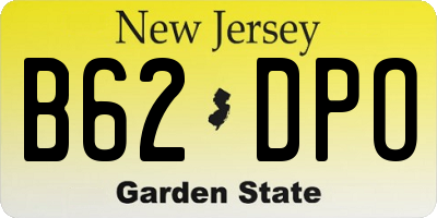 NJ license plate B62DPO