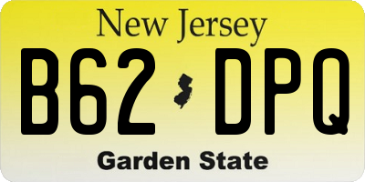 NJ license plate B62DPQ