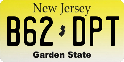 NJ license plate B62DPT