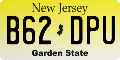 NJ license plate B62DPU
