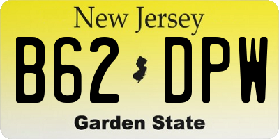 NJ license plate B62DPW