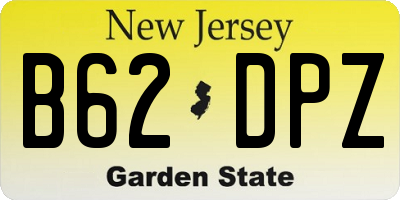 NJ license plate B62DPZ