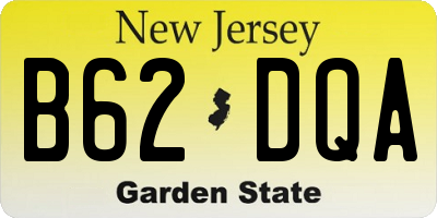 NJ license plate B62DQA