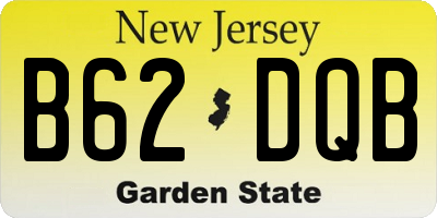 NJ license plate B62DQB