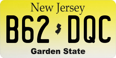 NJ license plate B62DQC