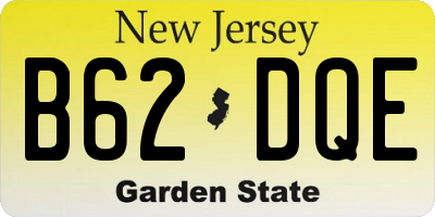 NJ license plate B62DQE