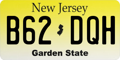 NJ license plate B62DQH