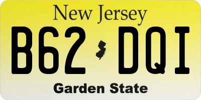 NJ license plate B62DQI