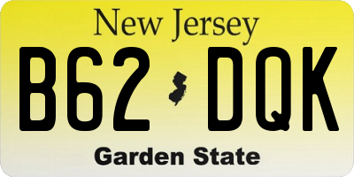 NJ license plate B62DQK