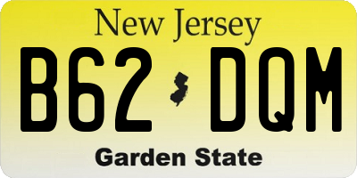 NJ license plate B62DQM
