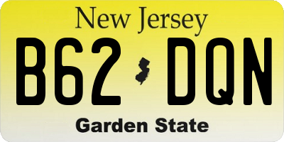 NJ license plate B62DQN