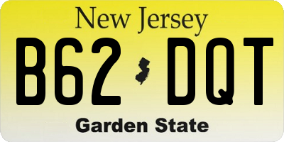 NJ license plate B62DQT