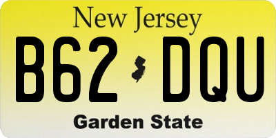 NJ license plate B62DQU