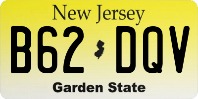NJ license plate B62DQV