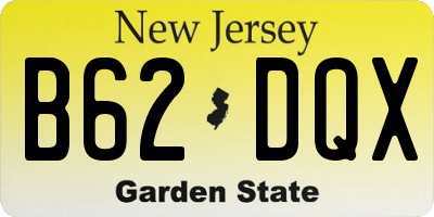 NJ license plate B62DQX
