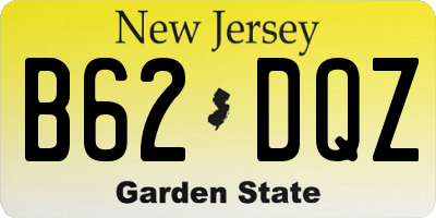 NJ license plate B62DQZ