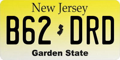NJ license plate B62DRD