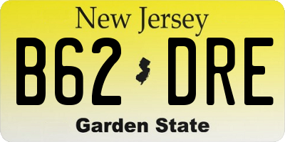 NJ license plate B62DRE