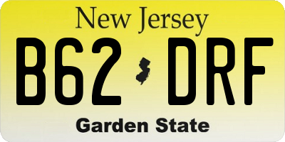 NJ license plate B62DRF