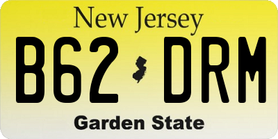 NJ license plate B62DRM