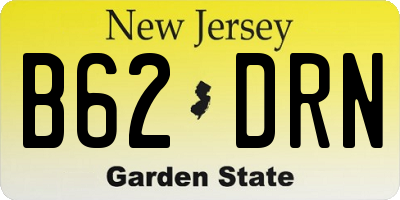 NJ license plate B62DRN