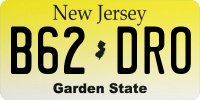 NJ license plate B62DRO