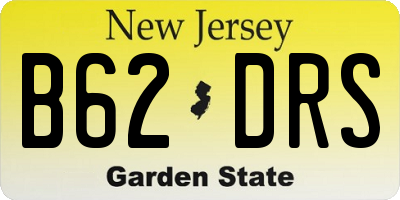 NJ license plate B62DRS