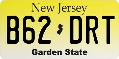 NJ license plate B62DRT