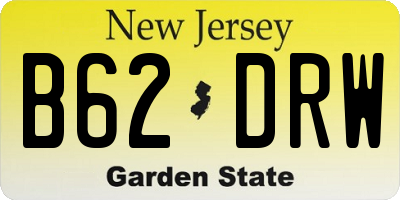 NJ license plate B62DRW