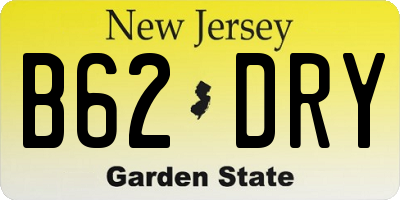 NJ license plate B62DRY