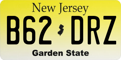 NJ license plate B62DRZ