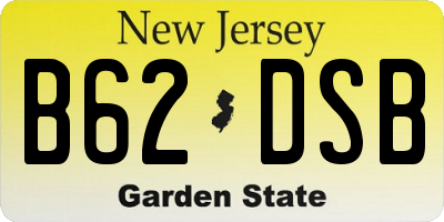 NJ license plate B62DSB