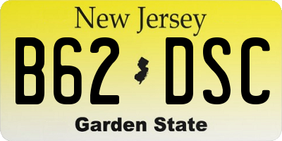 NJ license plate B62DSC